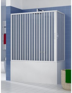 Box vasca a 2 lati, 2 ante, apertura angolare