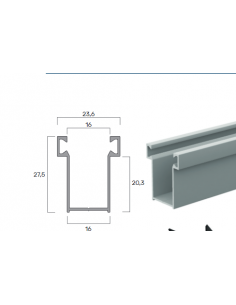 Guida in Alluminio A16- 16X27,5Mm