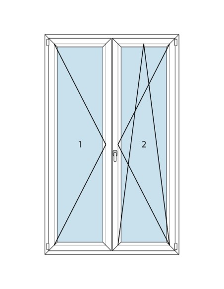 Porta finestra pvc a 2 ante