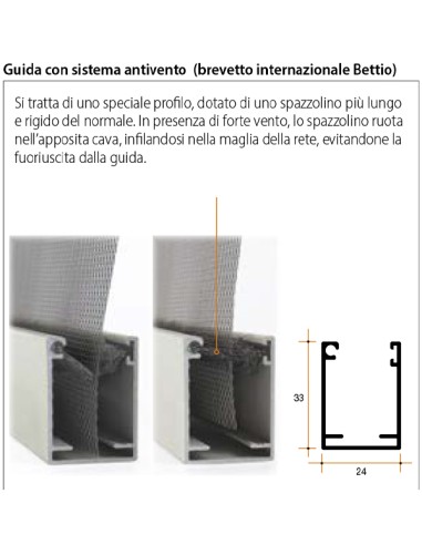 Zanzariera a Molla Bettio Mini Verticale su Misura