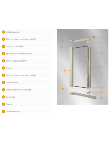 Zanzariera Laterale a Molla Bettio Lisa 1 o 2 Ante