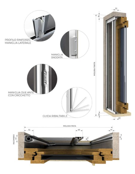 Zanzariera laterale FM40 a molla