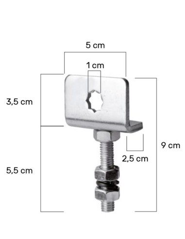 Supporto motore con regolazione verticale quadro 10 x 10 per murature esistenti