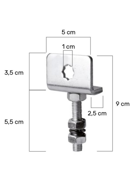 Supporto motore con regolazione verticale quadro 10 x 10 per murature esistenti