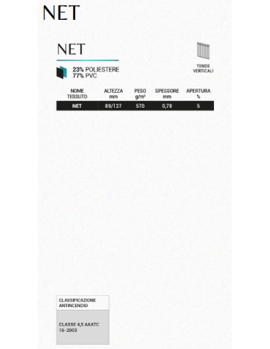 Tenda a bande verticali 127 mm luce e privacy su misura