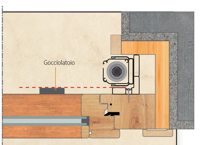 Distanziale per i gocciolatoi del serramento