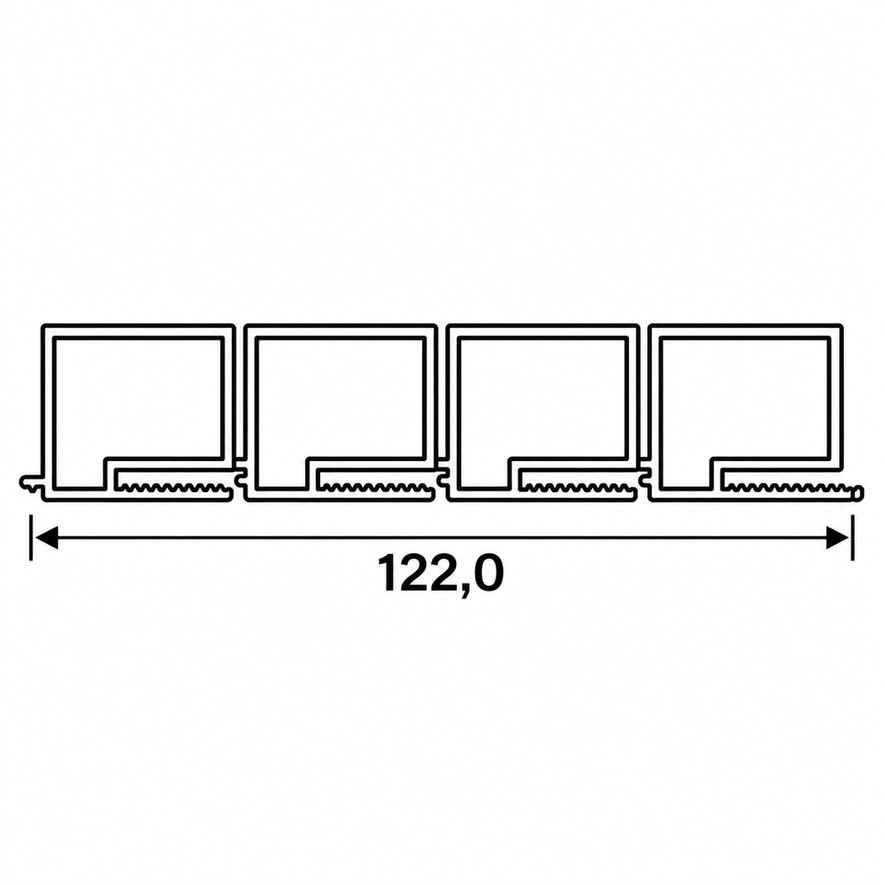 + 12,2 cm